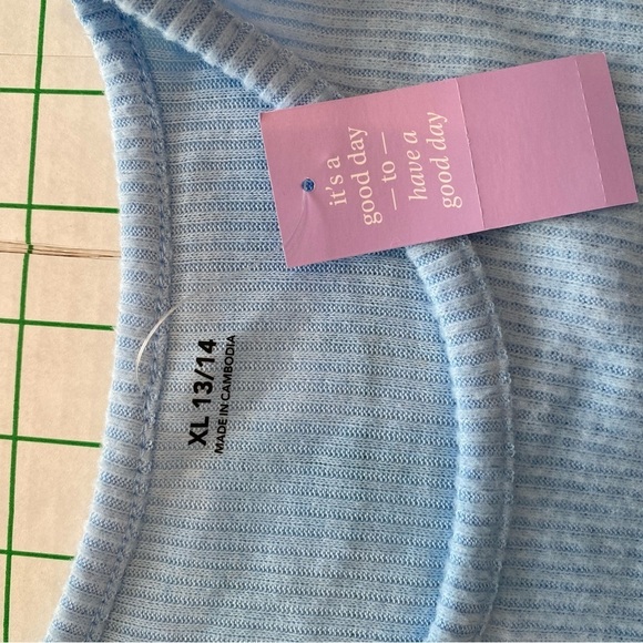 5 FOR $20 Girls Baby Blue Sweater Dress size XL 13/14 NWT - Picture 4 of 5